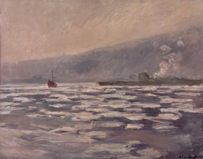 Ice Floes at the Port-Villez Lock by Claude Monet